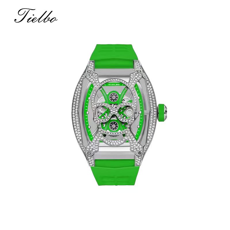 Kale Watch – Transparent, Iced-Out, Automatic T828M