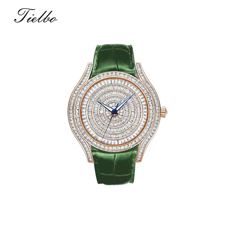 Waltz Automatic Watch – Full Crystal, Elegant, 39×45mm T815M