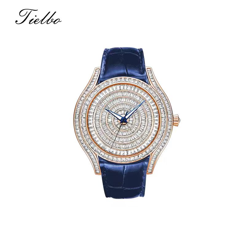 Waltz Automatic Watch – Full Crystal, Elegant, 39×45mm T815M