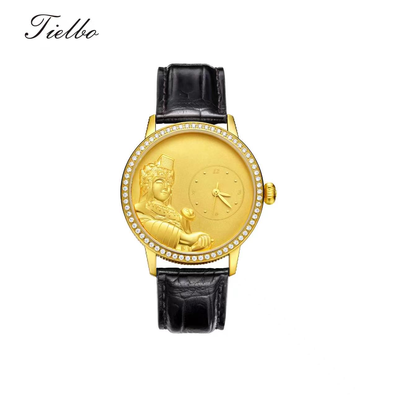 MAZU Golden Blessing Watch – Diamond, 24K Gold, 38mm T719
