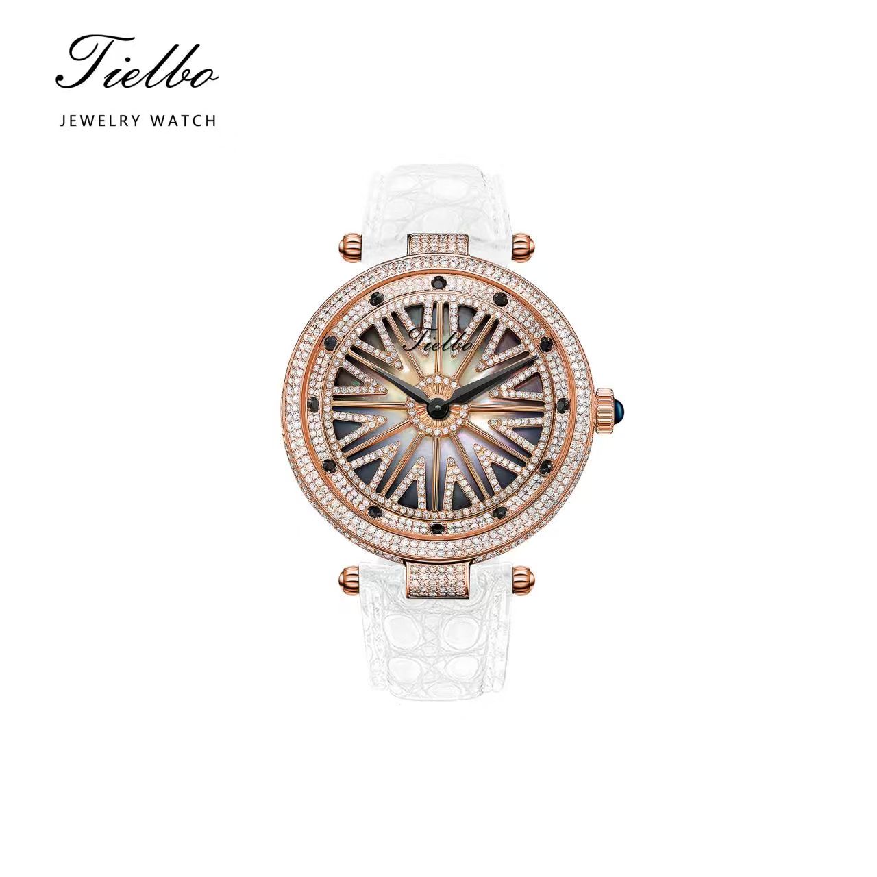 Fortune Flow Watch – Rotating Dial, Iced-Out, 42mm T127L