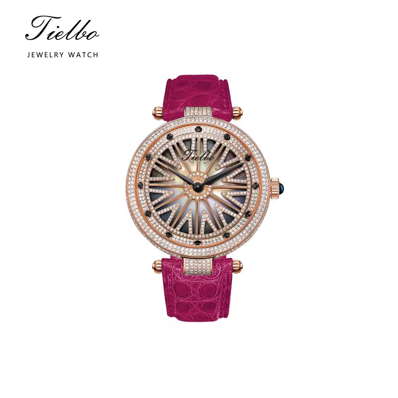 Fortune Flow Watch – Rotating Dial, Iced-Out, 42mm T127L