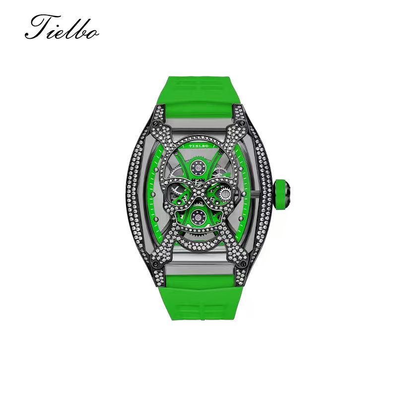 Kale Watch – Transparent, Iced-Out, Automatic T828M
