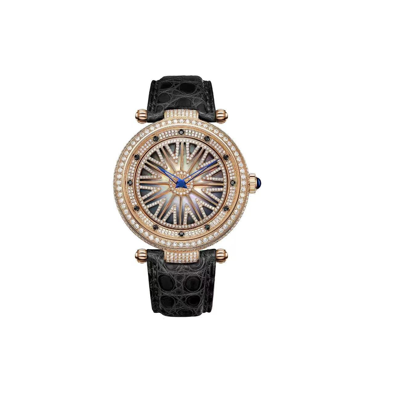 Fortune Flow Watch – Rotating Dial, Iced-Out, 42mm T127L