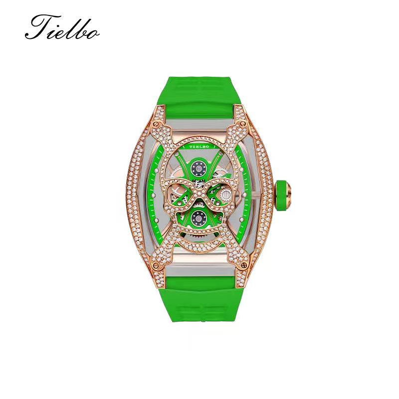 Kale Watch – Transparent, Iced-Out, Automatic T828M