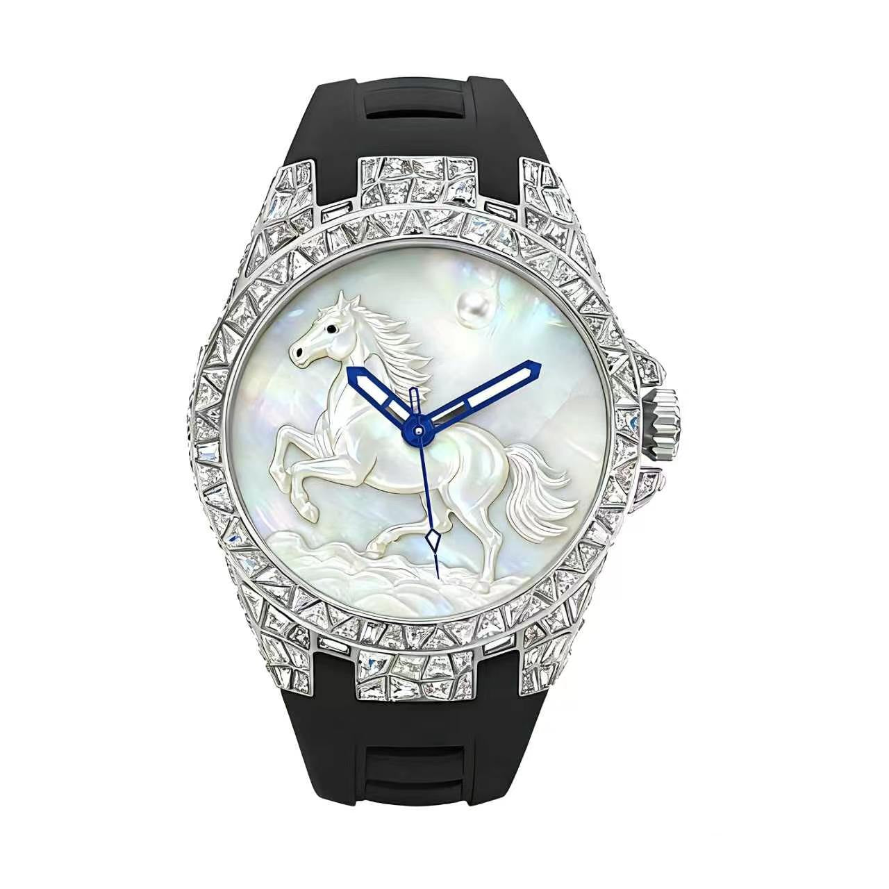 Victory Horse Watch – Automatic, 44mm, Crystal Inlay T915M